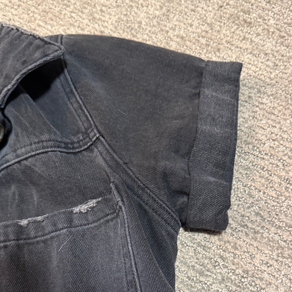 Show Me Your MuMu Black Short-Sleeve Denim Romper - Picture 7 of 7